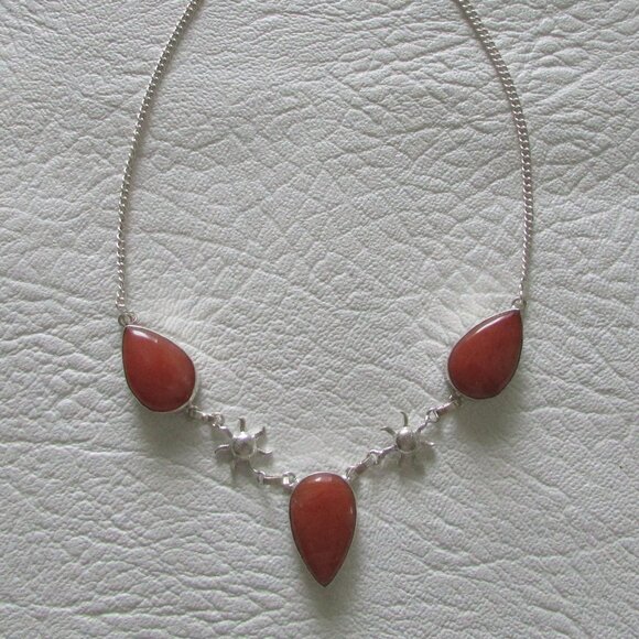 Jasper Stone and Sun Necklace - NEW - Picture 7 of 7